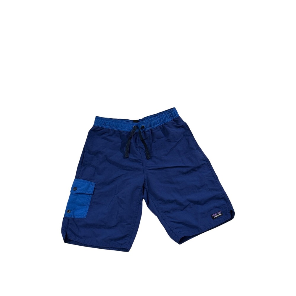 Patagonia Kids Baggies Shorts Blue Cargo Pocket Mesh Liner Size‎ Large L